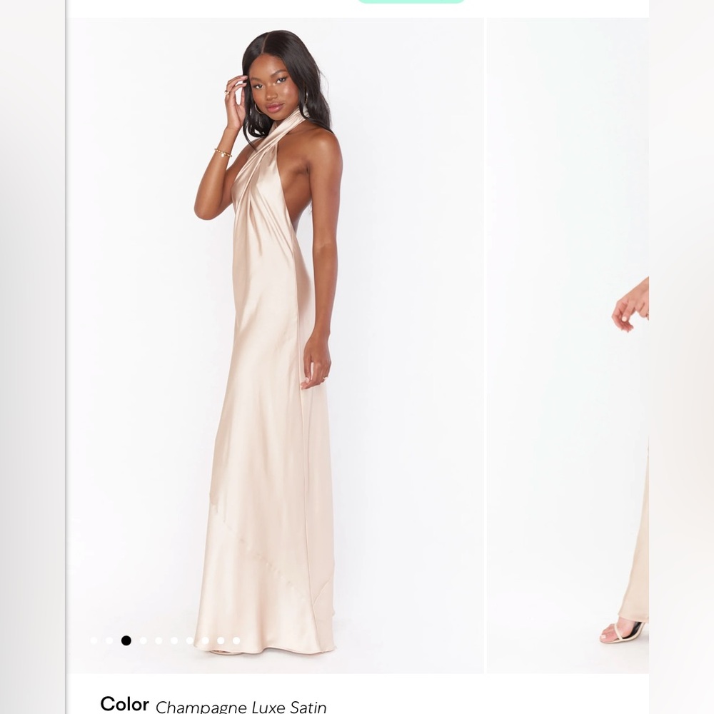 Champagne Luxe Satin Show Me Your Mumu Bridesmaids Dress - Picture 2 of 6